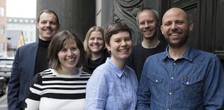 (Bak f.v.) Ole IB Storø, Silje Tretvoll og Bjarte Bakken. (Framme f.v.) Vibeke Røgler, Hilde Slåtto og Troels Posselt. Foto: Kristin Strøm